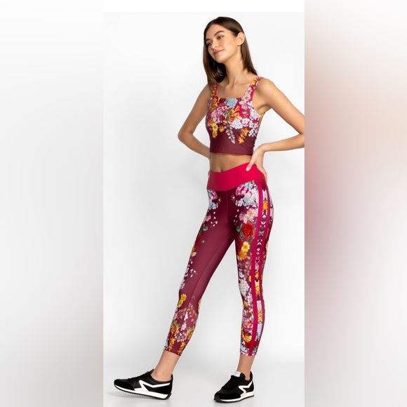 JOHNNY WAS GOLDEN ROSE HIGH WAIST CROPPED ACTIVE LEGGING - Picture 12 of 13